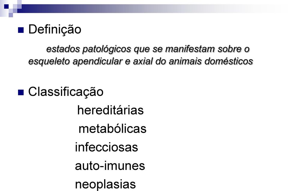 axial do animais domésticos Classificação