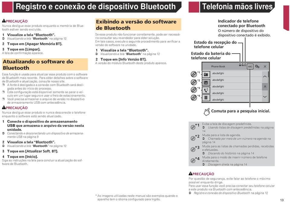 Atualizando o software do Bluetooth Essa função é usada para atualizar esse produto com o software de Bluetooth mais recente.