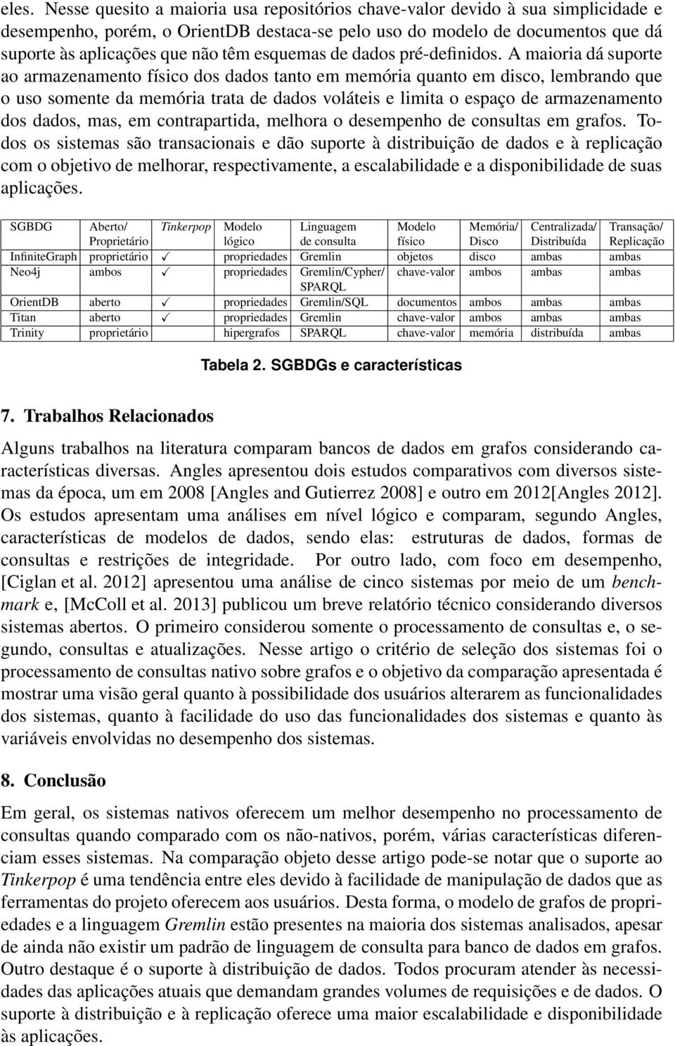 A maioria dá suporte ao armazenamento físico dos dados tanto em memória quanto em disco, lembrando que o uso somente da memória trata de dados voláteis e limita o espaço de armazenamento dos dados,