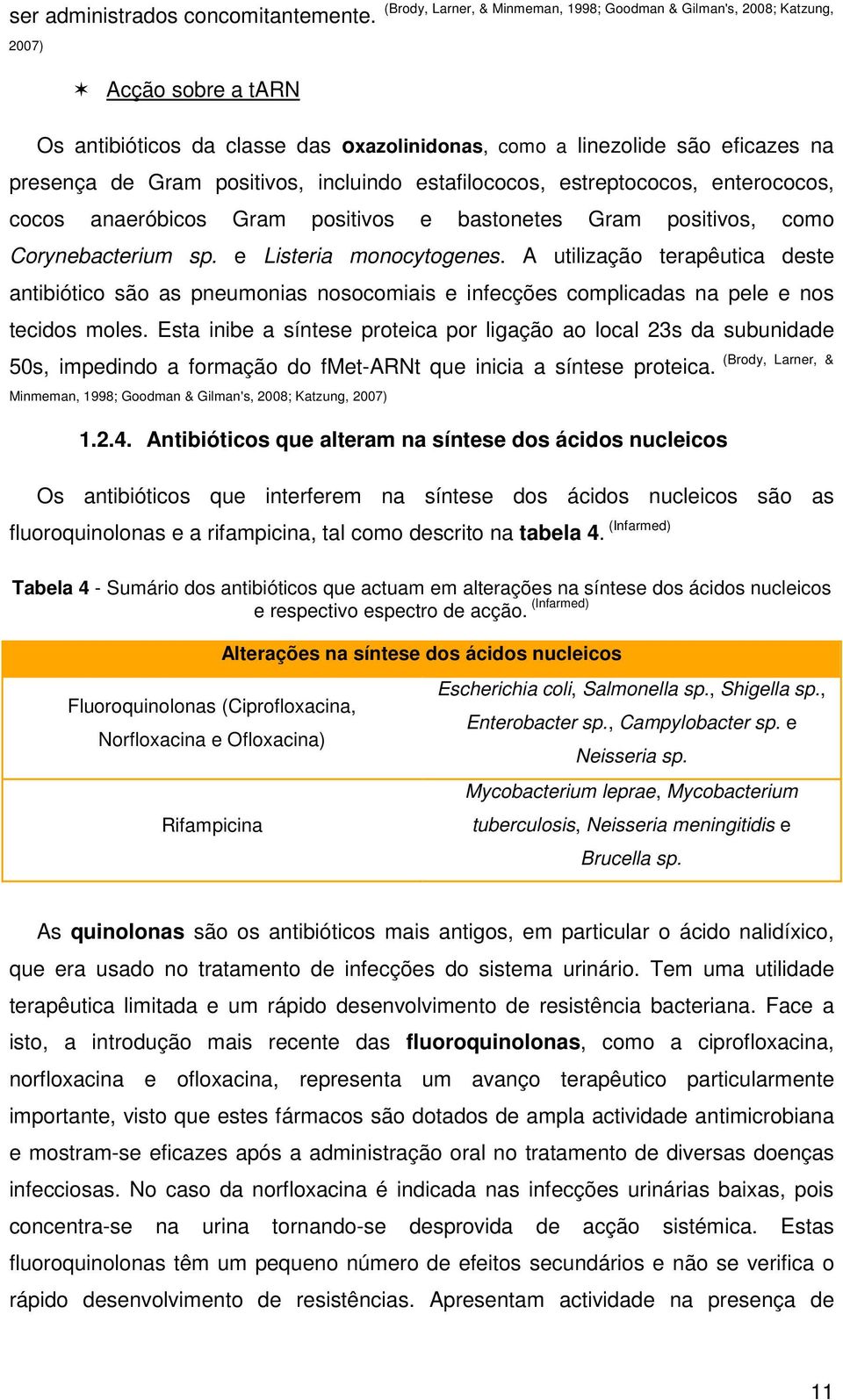 positivos, incluindo estafilococos, estreptococos, enterococos, cocos anaeróbicos Gram positivos e bastonetes Gram positivos, como Corynebacterium sp. e Listeria monocytogenes.