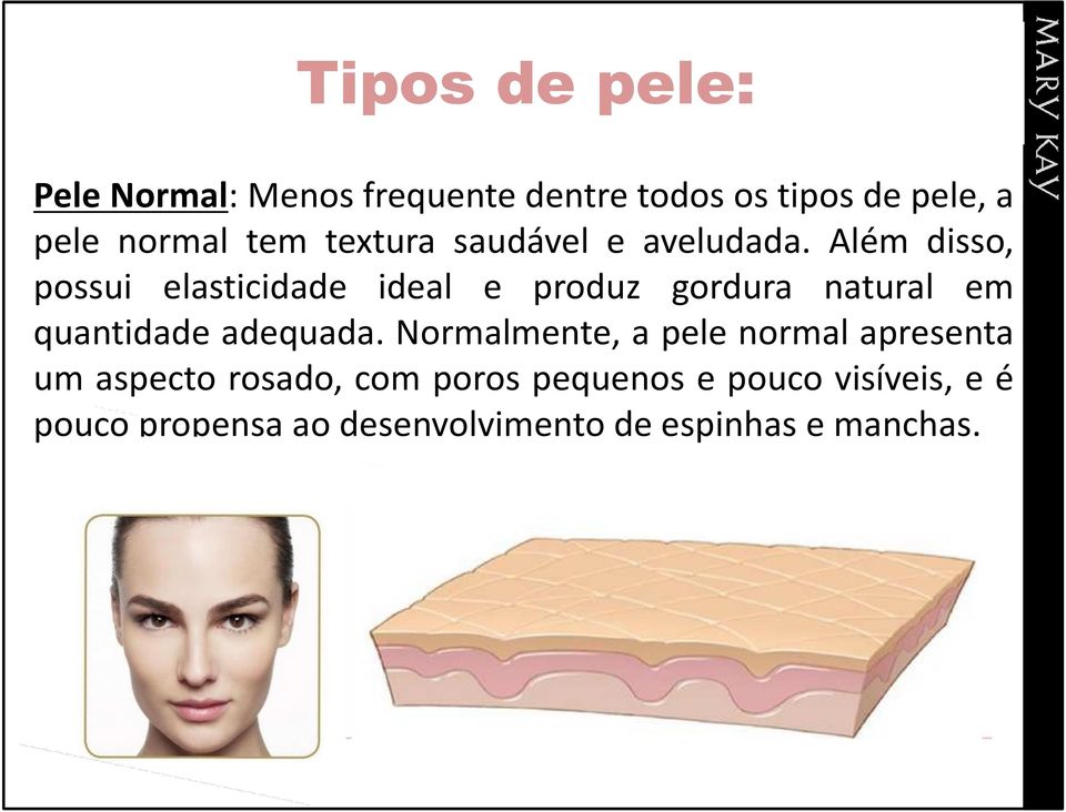 Além disso, possui elasticidade ideal e produz gordura natural em quantidade adequada.