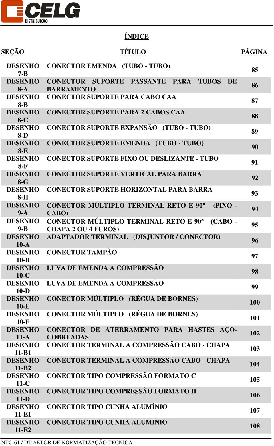 TUBOS DE BARRAMENTO CONECTOR SUPORTE PARA CABO CAA CONECTOR SUPORTE PARA 2 CABOS CAA CONECTOR SUPORTE EXPANSÃO (TUBO - TUBO) CONECTOR SUPORTE EMENDA (TUBO - TUBO) CONECTOR SUPORTE FIXO OU DESLIZANTE