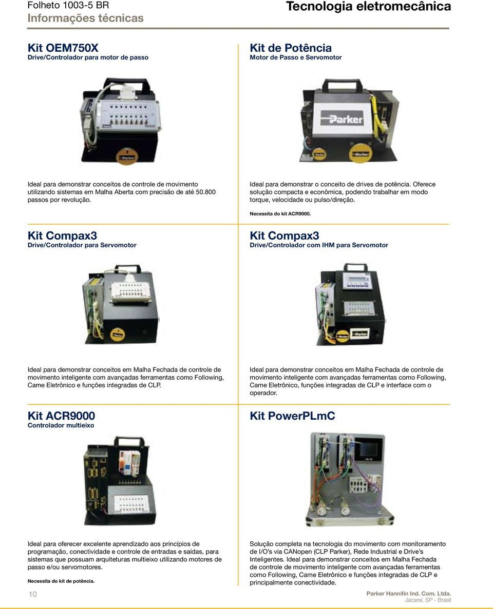 Oferece solução compacta e econômica, podendo trabalhar em modo torque, velocidade ou pulso/direção. Necessita do kit ACR9000.