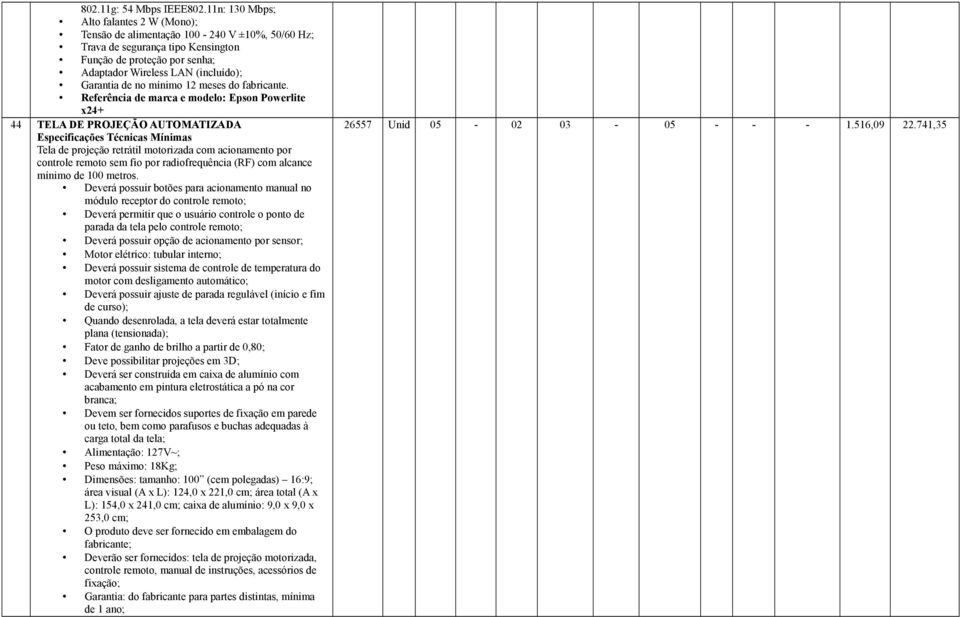 de no mínimo 12 meses do fabricante.