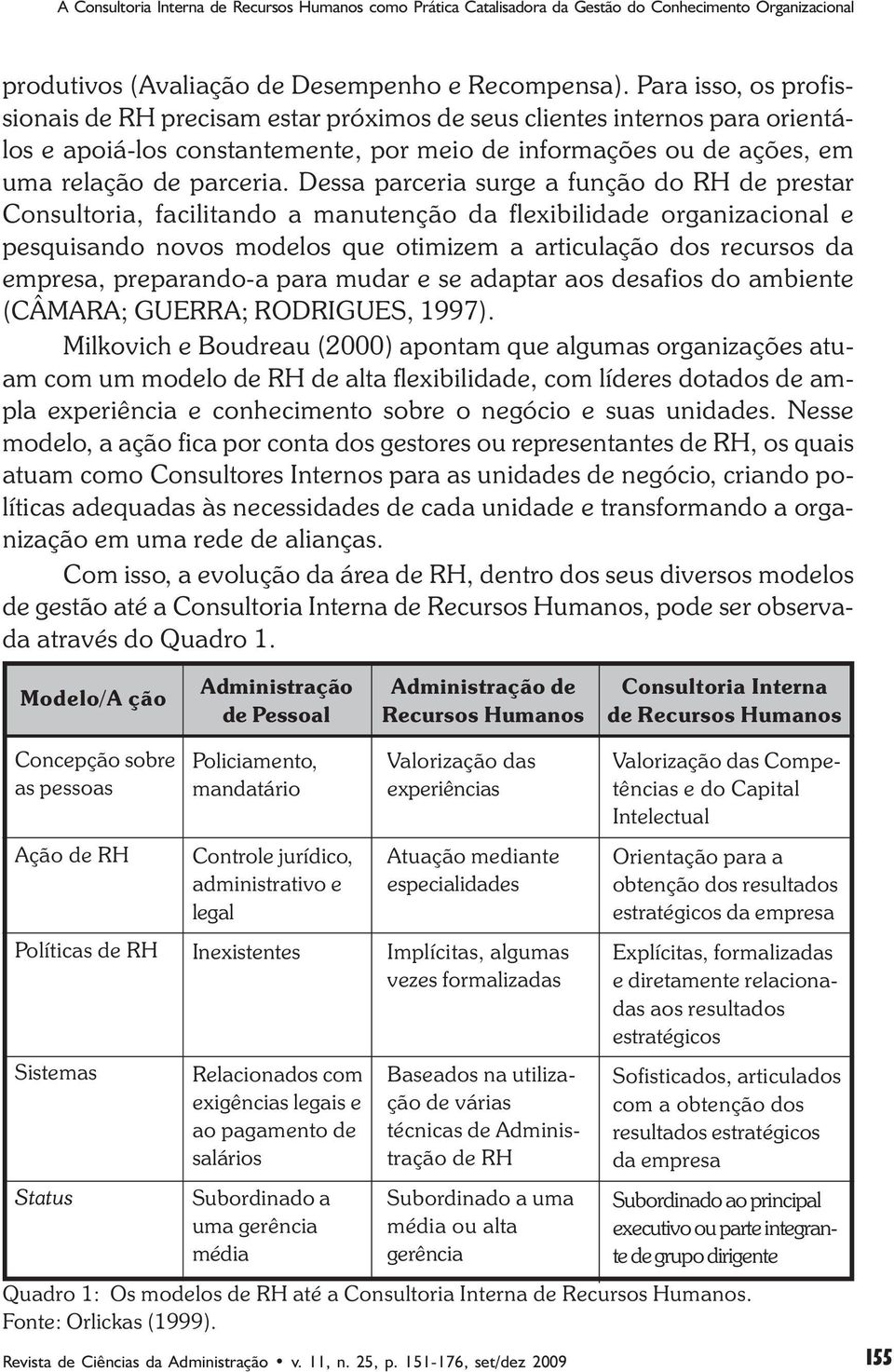 Dessa parceria surge a função do RH de prestar Consultoria, facilitando a manutenção da flexibilidade organizacional e pesquisando novos modelos que otimizem a articulação dos recursos da empresa,