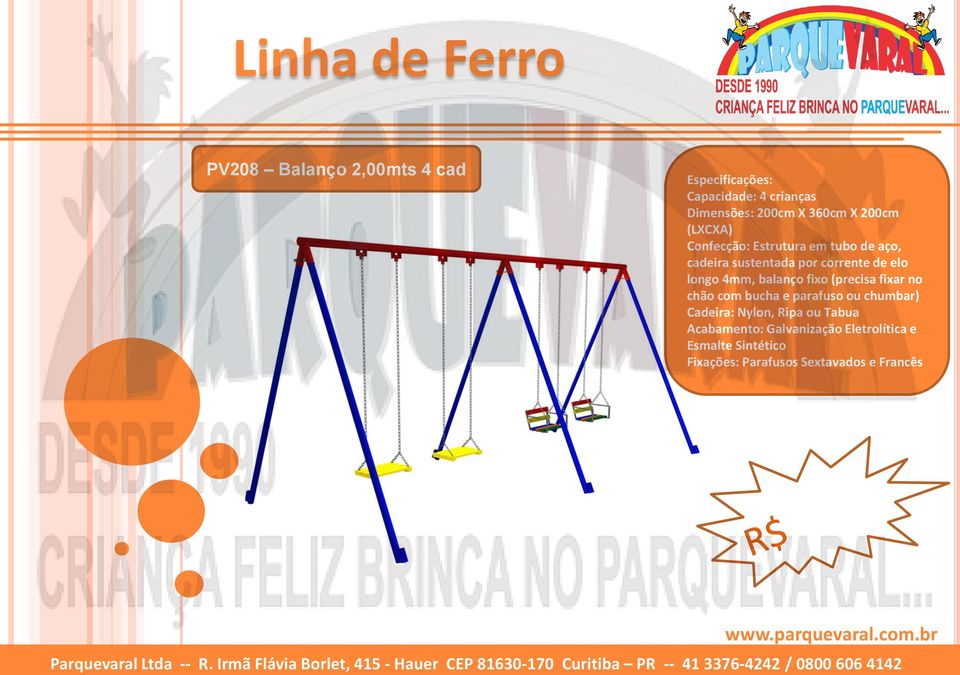 fixo (precisa fixar no chão com bucha e parafuso ou chumbar) Cadeira: