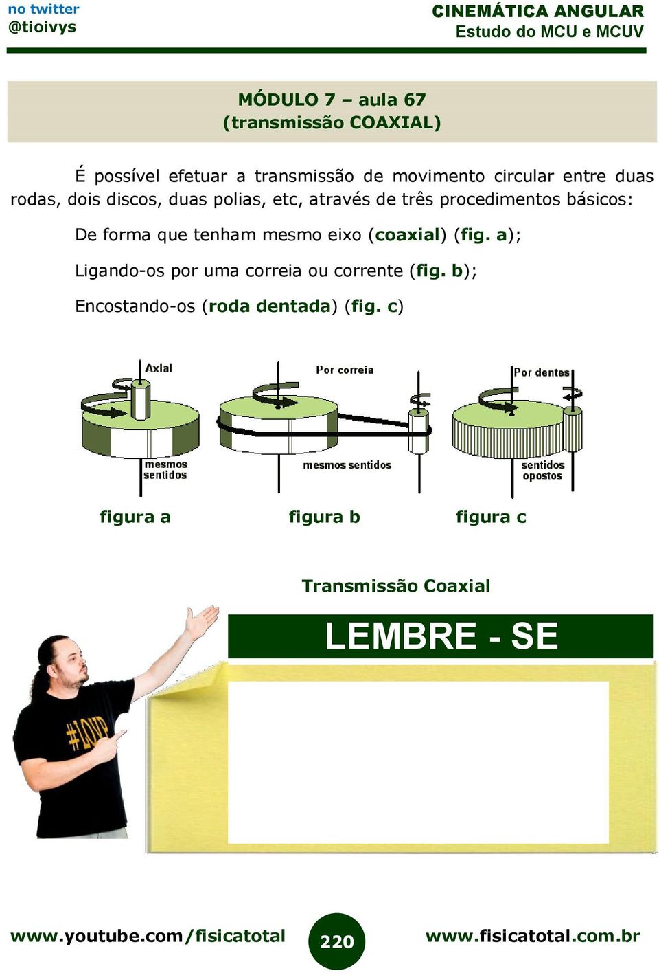 forma que tenham mesmo eixo (coaxial) (fig. a); Ligando-os por uma correia ou corrente (fig.