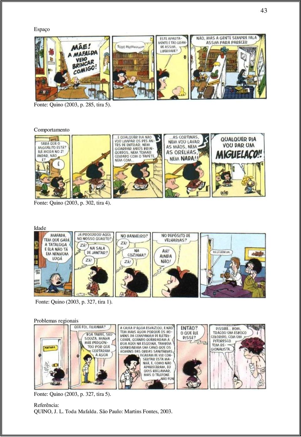 Idade Fonte: Quino (2003, p. 327, tira 1).