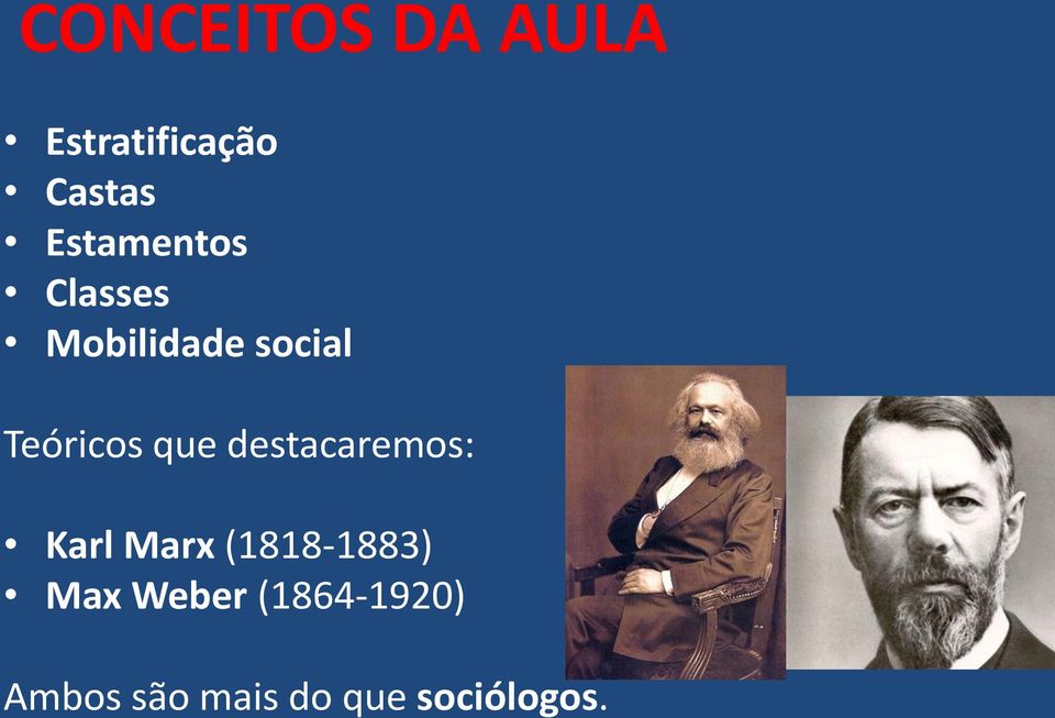 que destacaremos: Karl Marx (1818-1883) Max