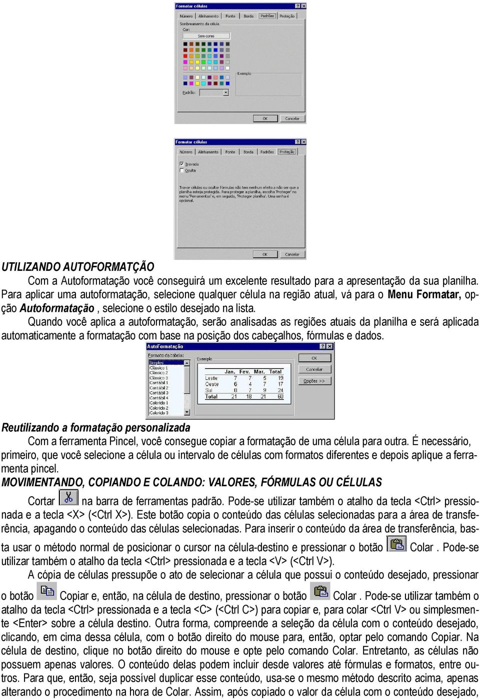 Quando você aplica a autoformatação, serão analisadas as regiões atuais da planilha e será aplicada automaticamente a formatação com base na posição dos cabeçalhos, fórmulas e dados.