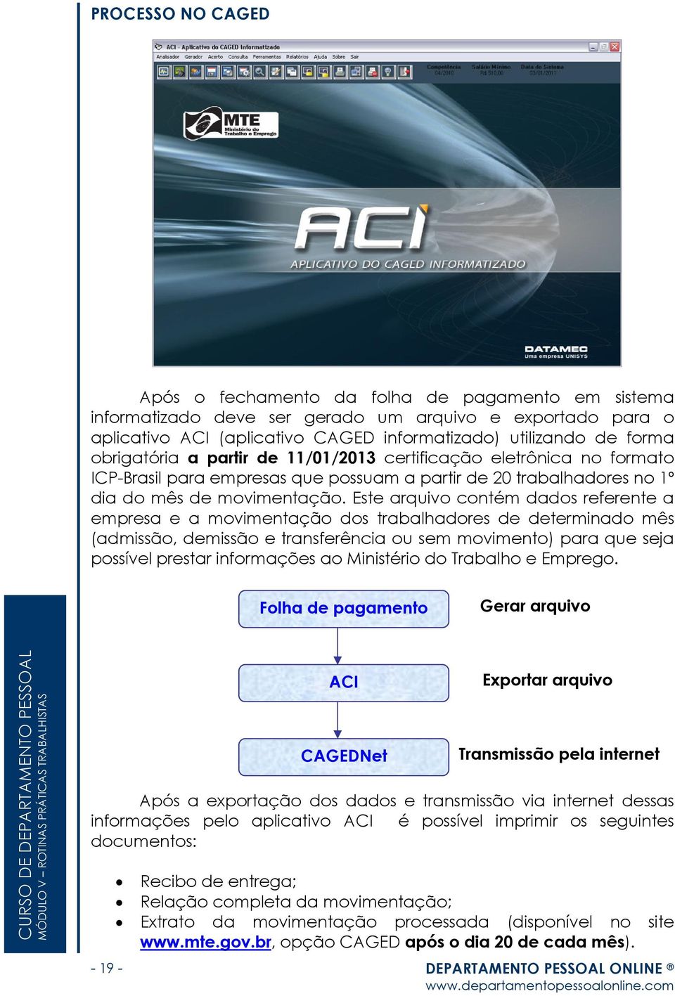 Este arquivo contém dados referente a empresa e a movimentação dos trabalhadores de determinado mês (admissão, demissão e transferência ou sem movimento) para que seja possível prestar informações ao