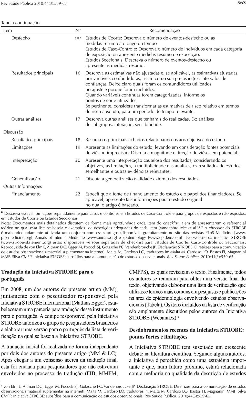 Resultados principais 16 Descreva as estimativas não ajustadas e, se aplicável, as estimativas ajustadas por variáveis confundidoras, assim como sua precisão (ex: intervalos de confiança).