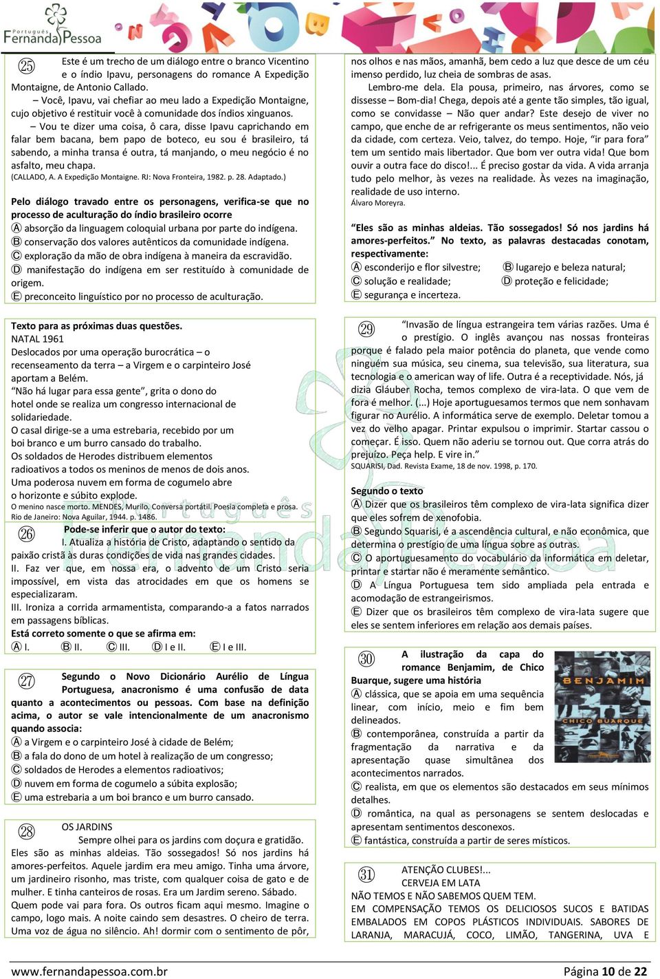 Vou te dizer uma coisa, ô cara, disse Ipavu caprichando em falar bem bacana, bem papo de boteco, eu sou é brasileiro, tá sabendo, a minha transa é outra, tá manjando, o meu negócio é no asfalto, meu