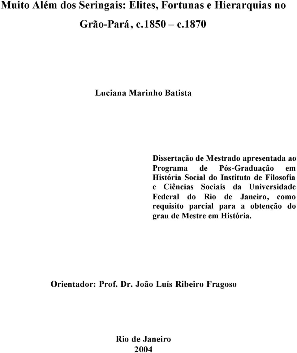 História Social do Instituto de Filosofia e Ciências Sociais da Universidade Federal do Rio de Janeiro,