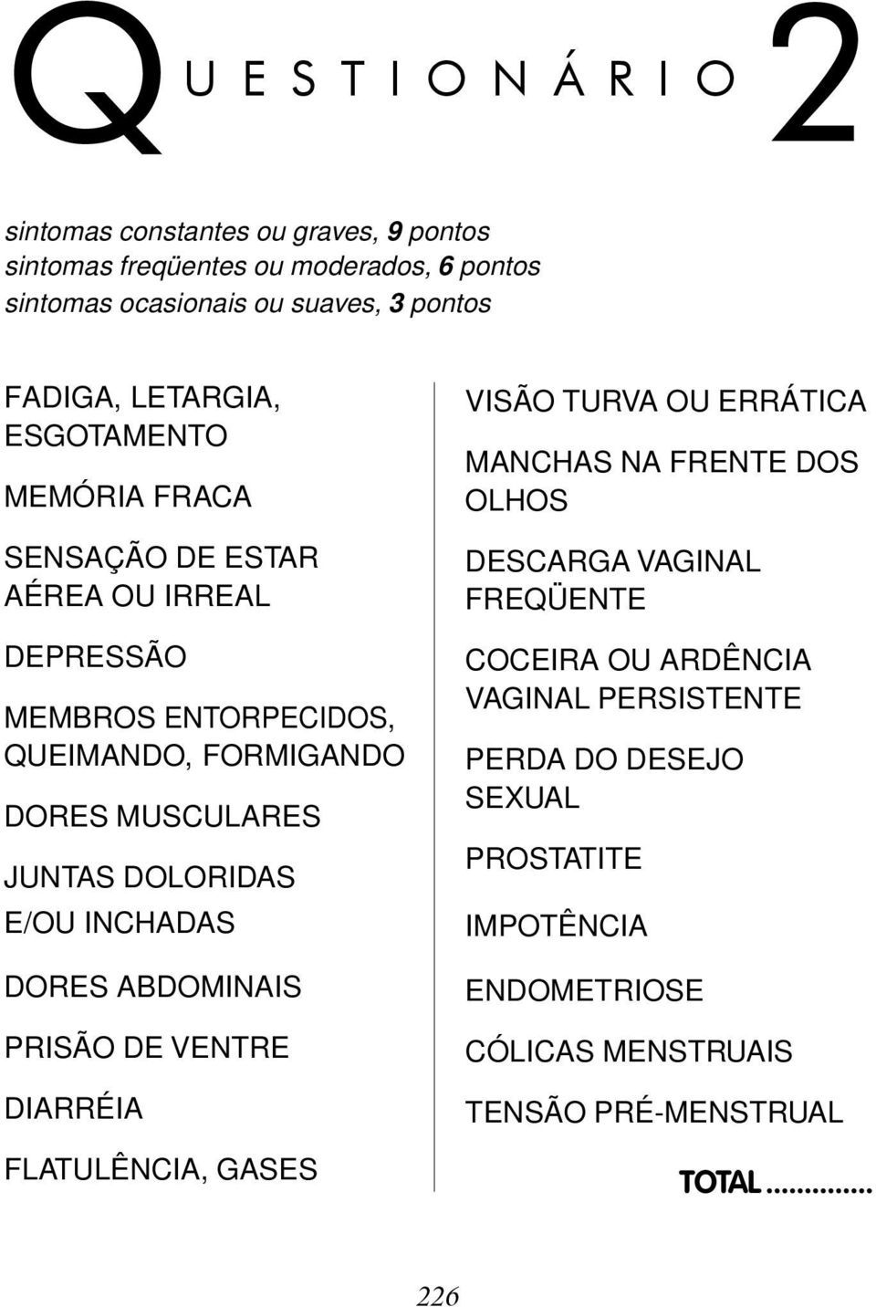 DOLORIDAS E/OU INCHADAS DORES ABDOMINAIS PRISÃO DE VENTRE DIARRÉIA FLATULÊNCIA, GASES VISÃO TURVA OU ERRÁTICA MANCHAS NA FRENTE DOS OLHOS DESCARGA VAGINAL