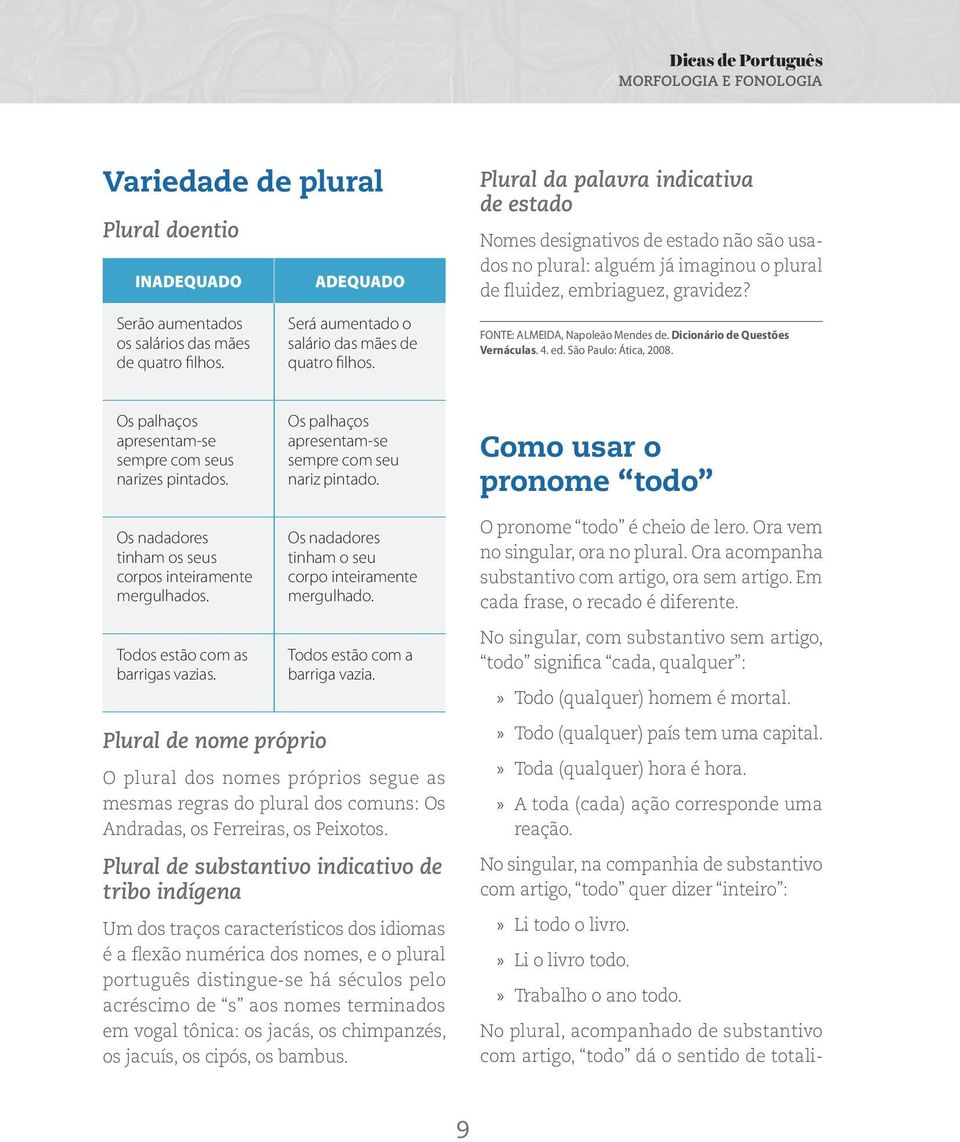 Plural da palavra indicativa de estado Nomes designativos de estado não são usados no plural: alguém já imaginou o plural de fluidez, embriaguez, gravidez? FONTE: ALMEIDA, Napoleão Mendes de.