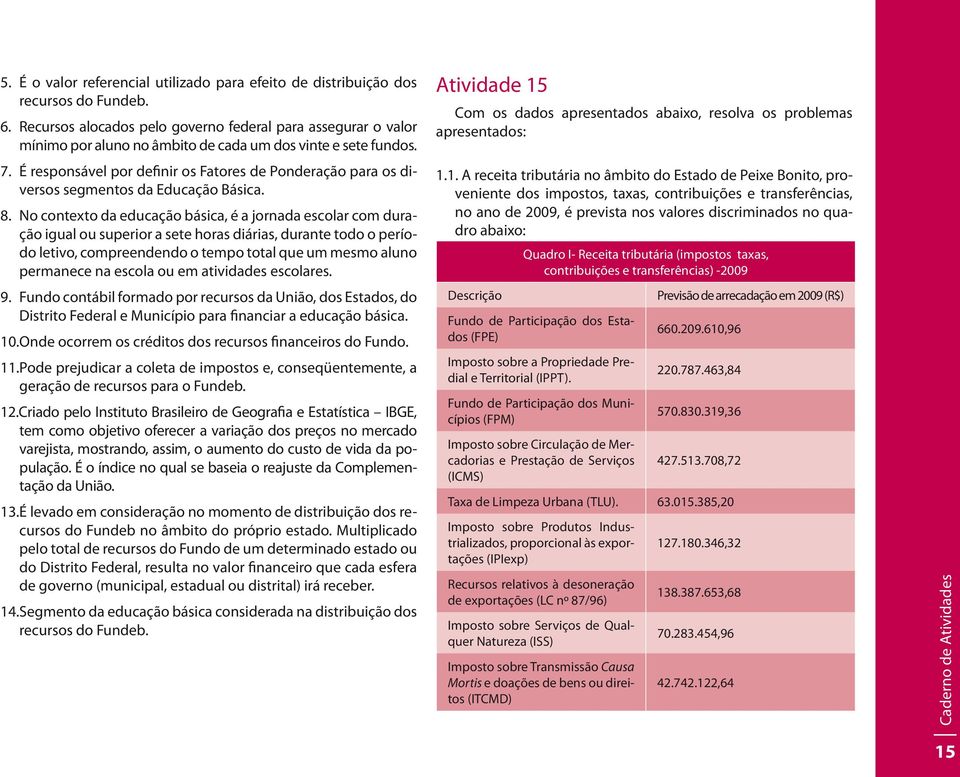 É responsável por definir os Fatores de Ponderação para os diversos segmentos da Educação Básica. 8.