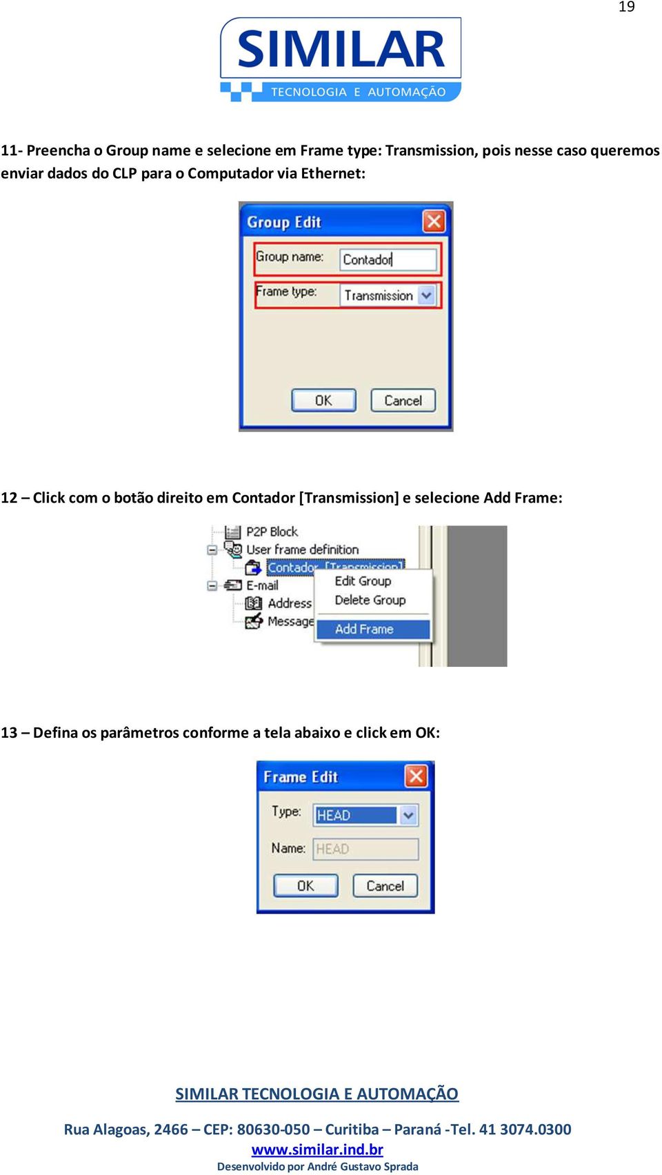 Ethernet: 12 Click com o botão direito em Contador [Transmission] e