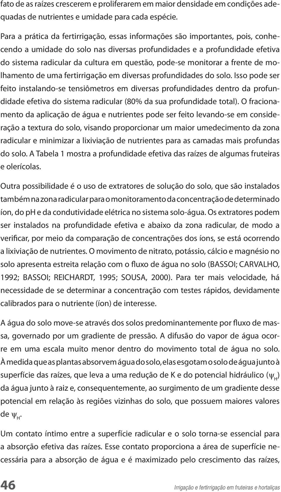 pode-se monitorar a frente de molhamento de uma fertirrigação em diversas profundidades do solo.