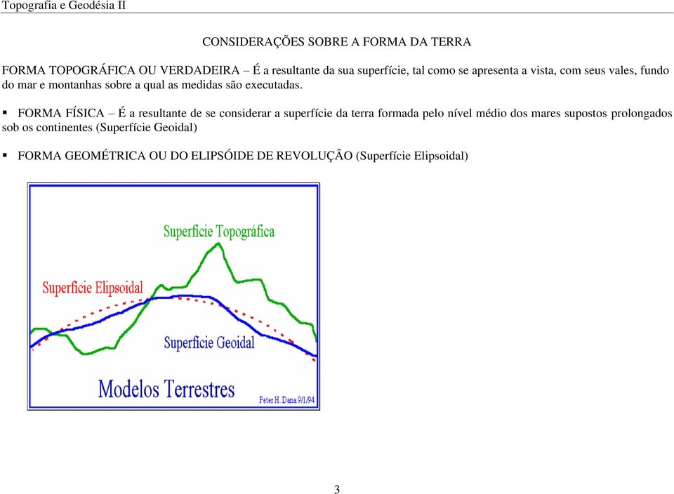 FORMA FÍSICA É a resultante de se considerar a superfície da terra formada pelo nível médio dos mares supostos