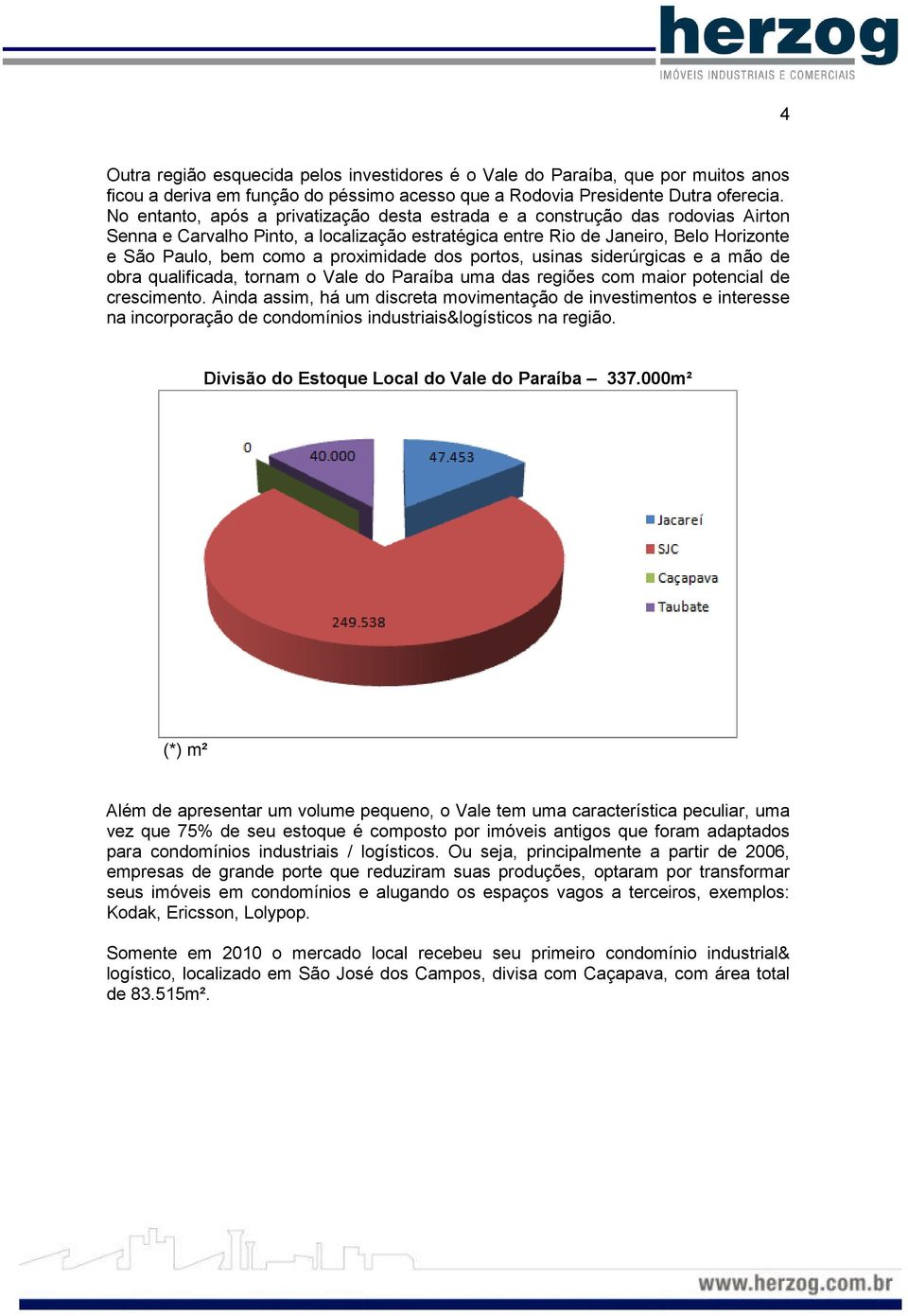 proximidade dos portos, usinas siderúrgicas e a mão de obra qualificada, tornam o Vale do Paraíba uma das regiões com maior potencial de crescimento.