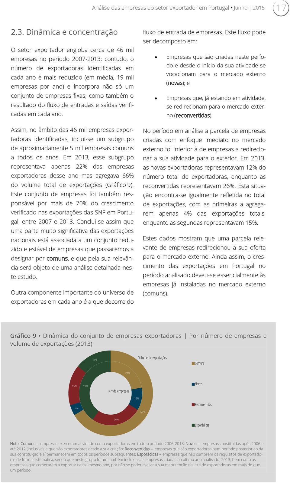 empresas por ano) e incorpora não só um conjunto de empresas fixas, como também o resultado do fluxo de entradas e saídas verificadas em cada ano.