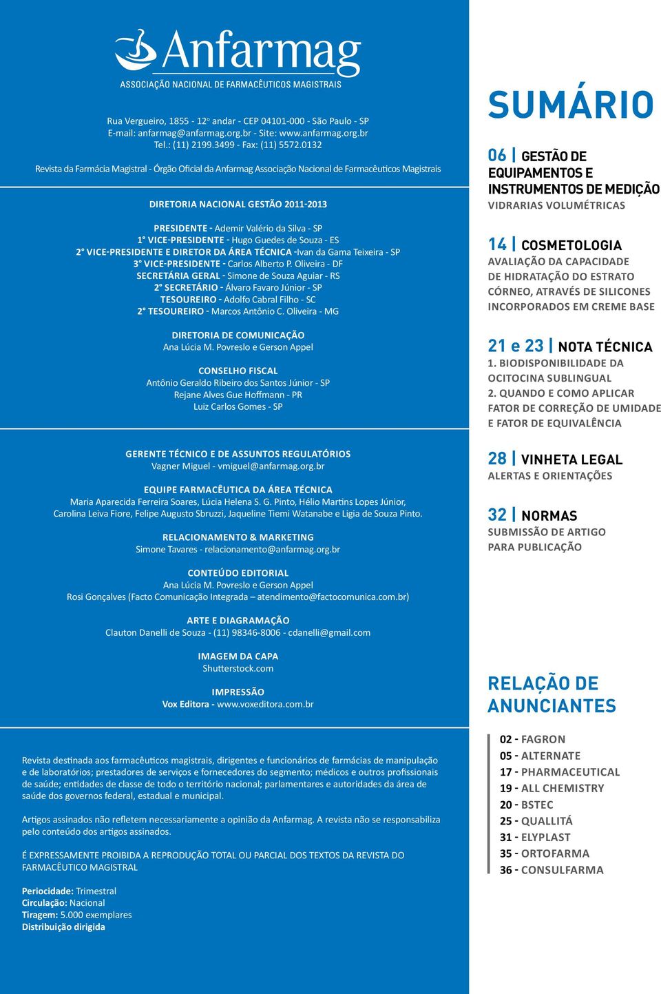 Vice-Presidente - Hugo Guedes de Souza - ES 2 Vice-Presidente e diretor da área técnica -Ivan da Gama Teixeira - SP 3 Vice-Presidente - Carlos Alberto P.