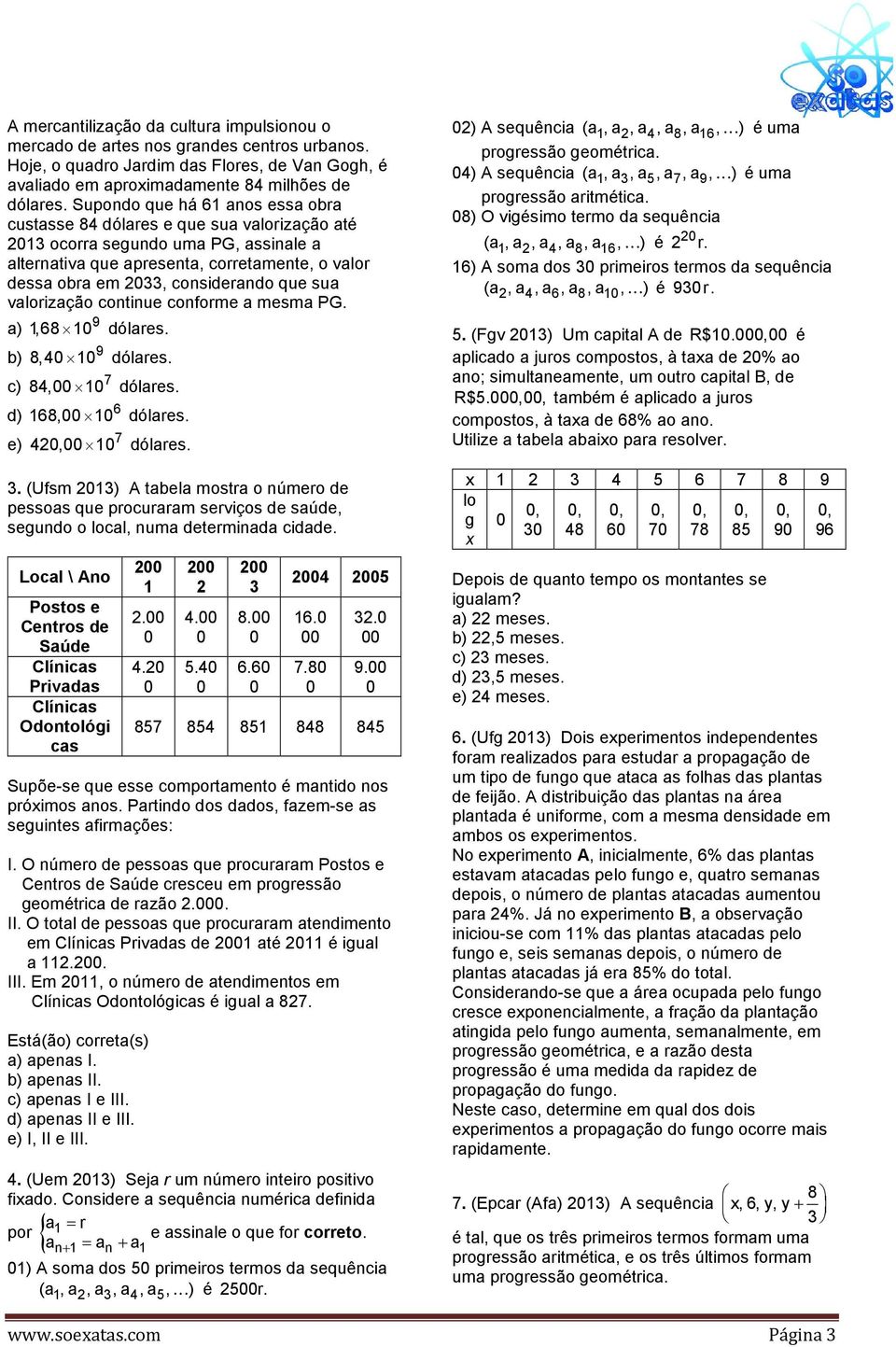 valorização continue conforme a mesma PG. 9 a) 1,68 1 dólares. b) c) d) e) 9 8,4 1 dólares. 7 84, 1 dólares. 6 168, 1 dólares. 7 4, 1 dólares.