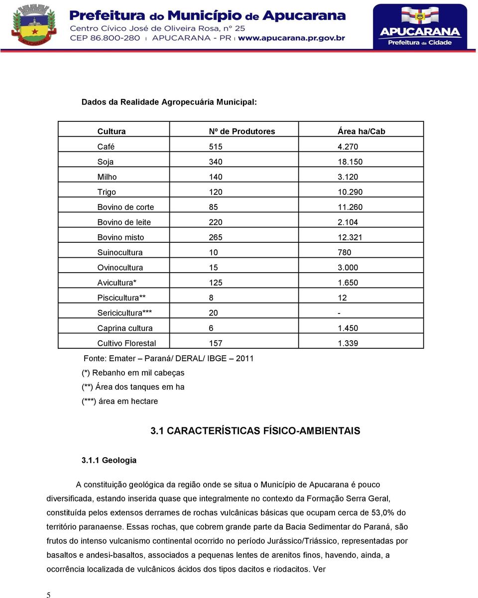 339 Fonte: Emater Paraná/ DERAL/ IBGE 2011