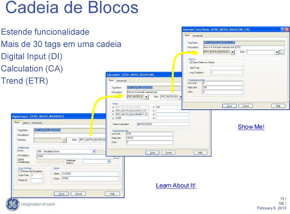 uma cadeia Digital Input (DI)