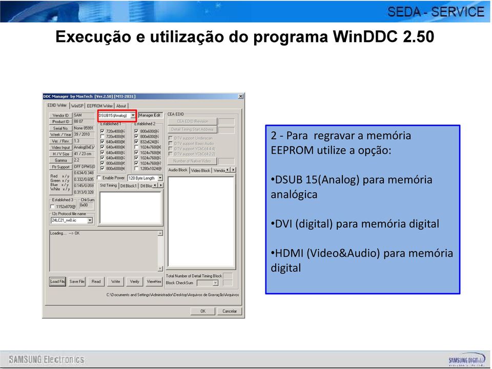 memória analógica DVI (digital) para