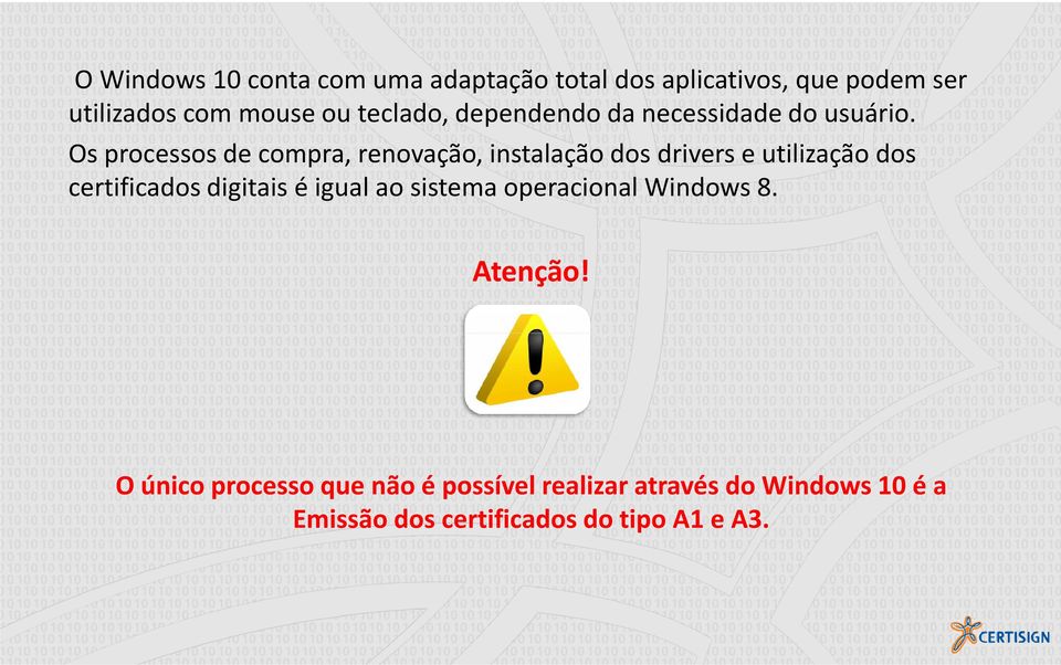 Os processos de compra, renovação, instalação dos drivers e utilização dos certificados digitais é