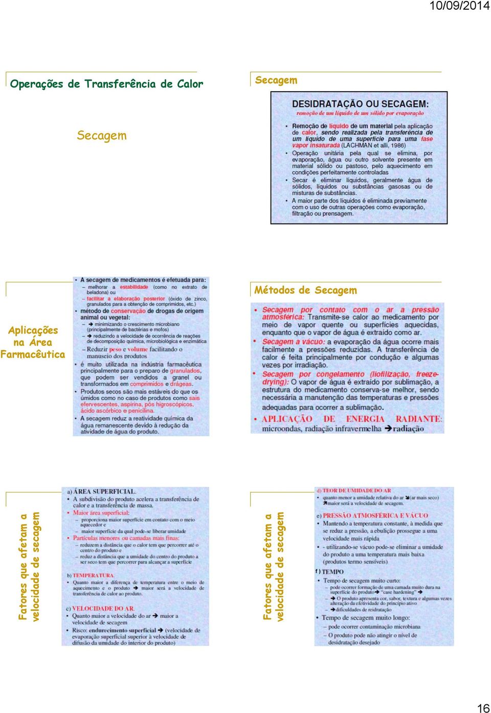 Operações de Transferência de Calor Secagem