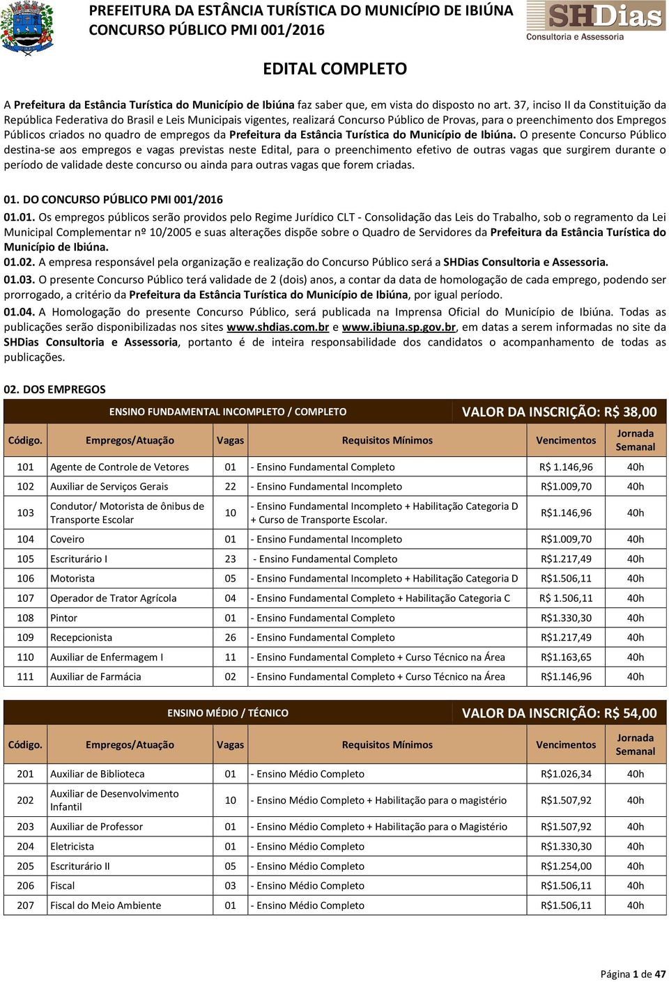 empregos da Prefeitura da Estância Turística do Município de Ibiúna.
