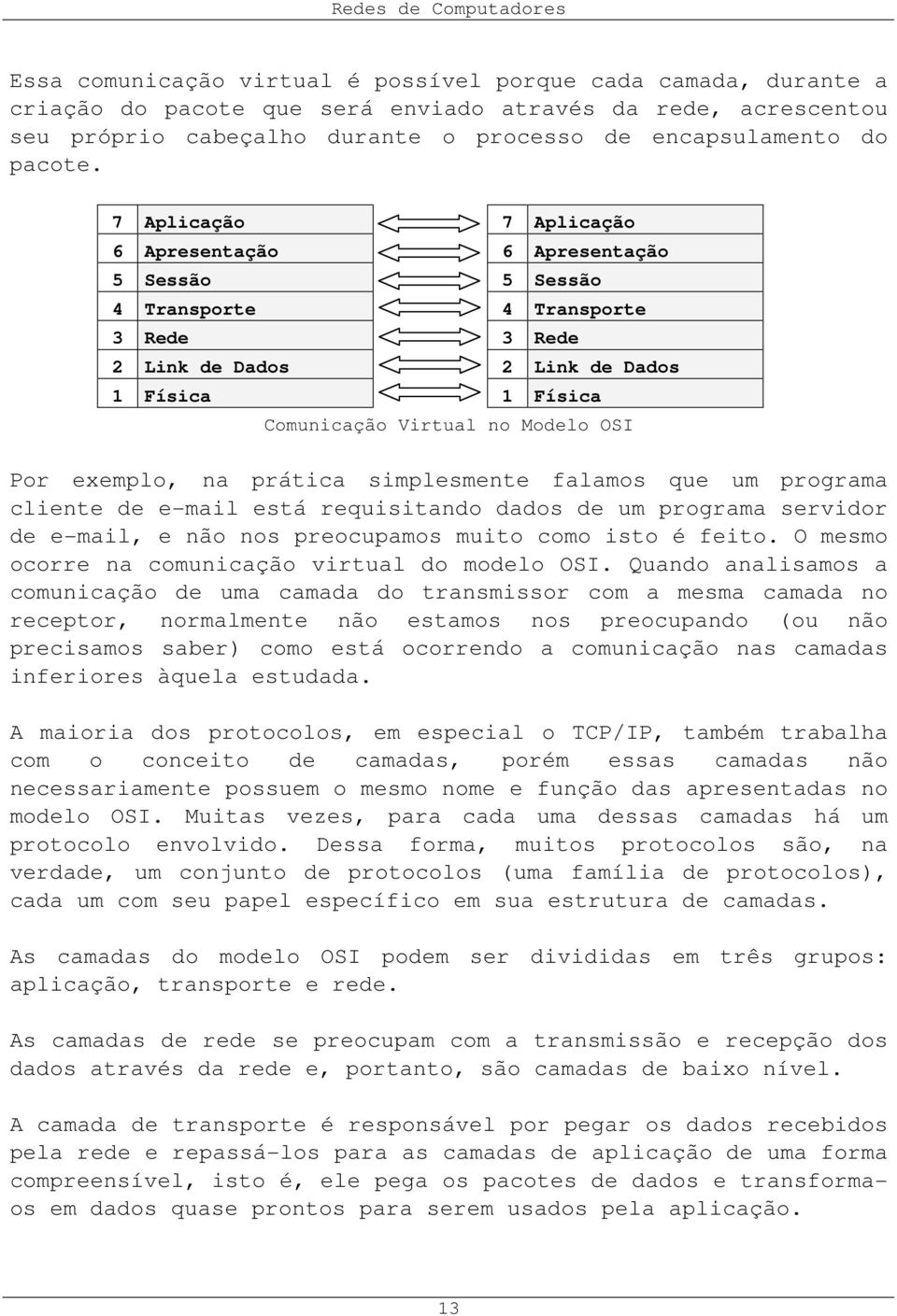 exemplo, na prática simplesmente falamos que um programa cliente de e-mail está requisitando dados de um programa servidor de e-mail, e não nos preocupamos muito como isto é feito.