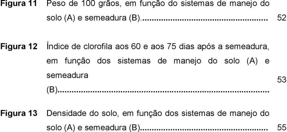 .. 52 Figura 12 Índice de clorofila aos 60 e aos 75 dias após a semeadura, em