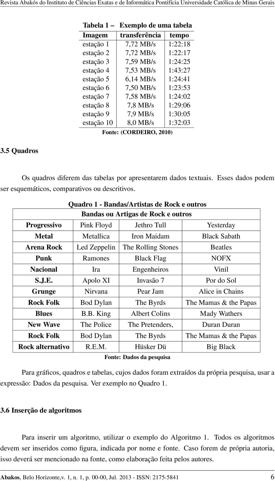 tabelas por apresentarem dados textuais. Esses dados podem ser esquemáticos, comparativos ou descritivos.