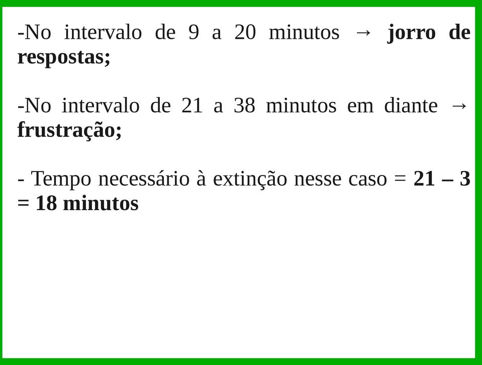 minutos em diante frustração; - Tempo