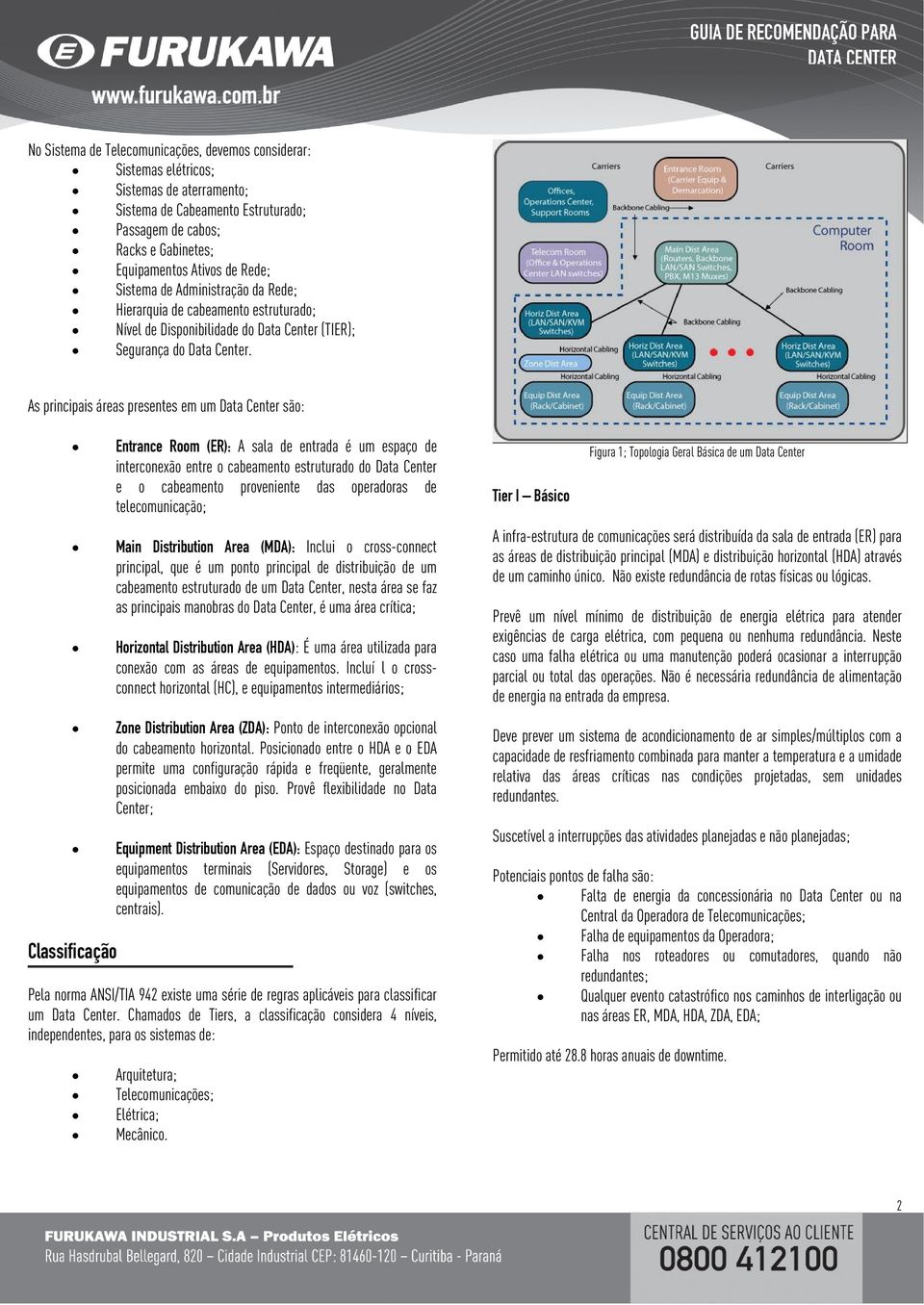 As principais áreas presentes em um Data Center são: Entrance Room (ER): A sala de entrada é um espaço de interconexão entre o cabeamento estruturado do Data Center e o cabeamento proveniente das