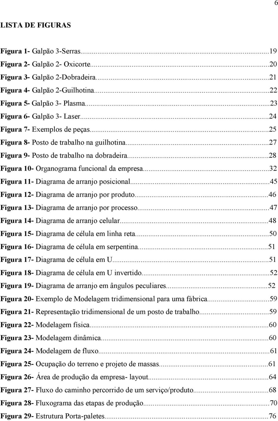 ..28 Figura 10- Organograma funcional da empresa...32 Figura 11- Diagrama de arranjo posicional...45 Figura 12- Diagrama de arranjo por produto...46 Figura 13- Diagrama de arranjo por processo.