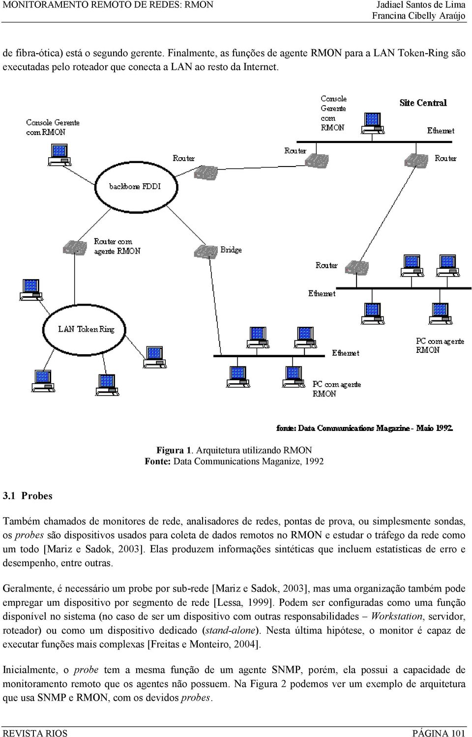 1 Probes Também chamados de monitores de rede, analisadores de redes, pontas de prova, ou simplesmente sondas, os probes são dispositivos usados para coleta de dados remotos no RMON e estudar o