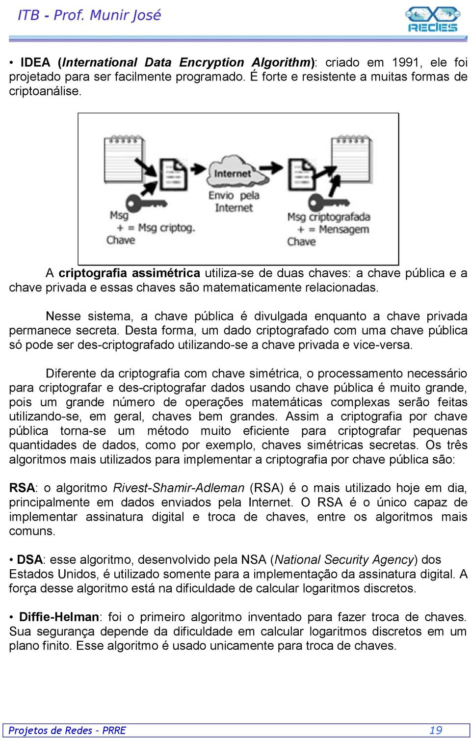 Nesse sistema, a chave pública é divulgada enquanto a chave privada permanece secreta.