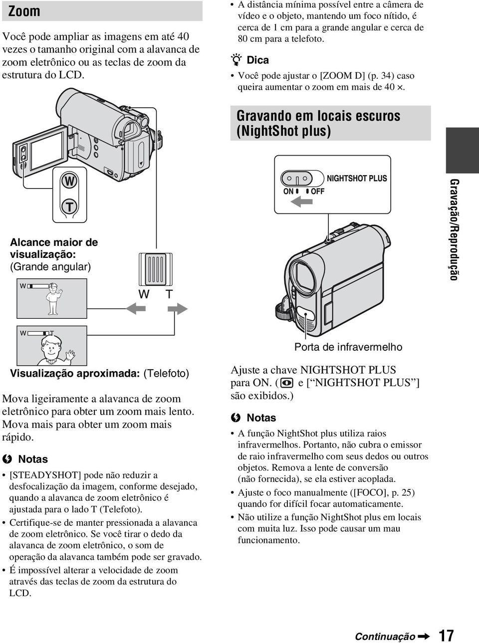 34) caso queira aumentar o zoom em mais de 40.