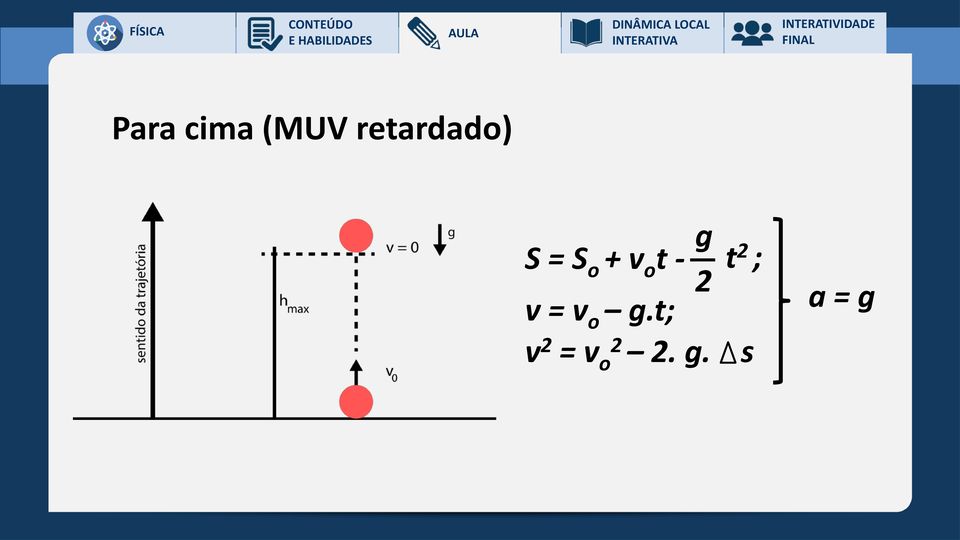 o t - g 2 t2 ; v = v o