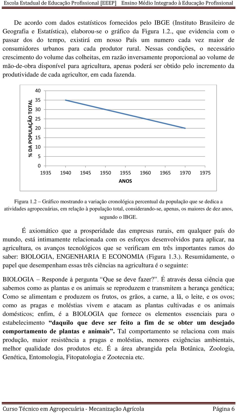 , que evidencia com o passar dos do tempo, existirá em nosso País um numero cada vez maior de consumidores urbanos para cada produtor rural.