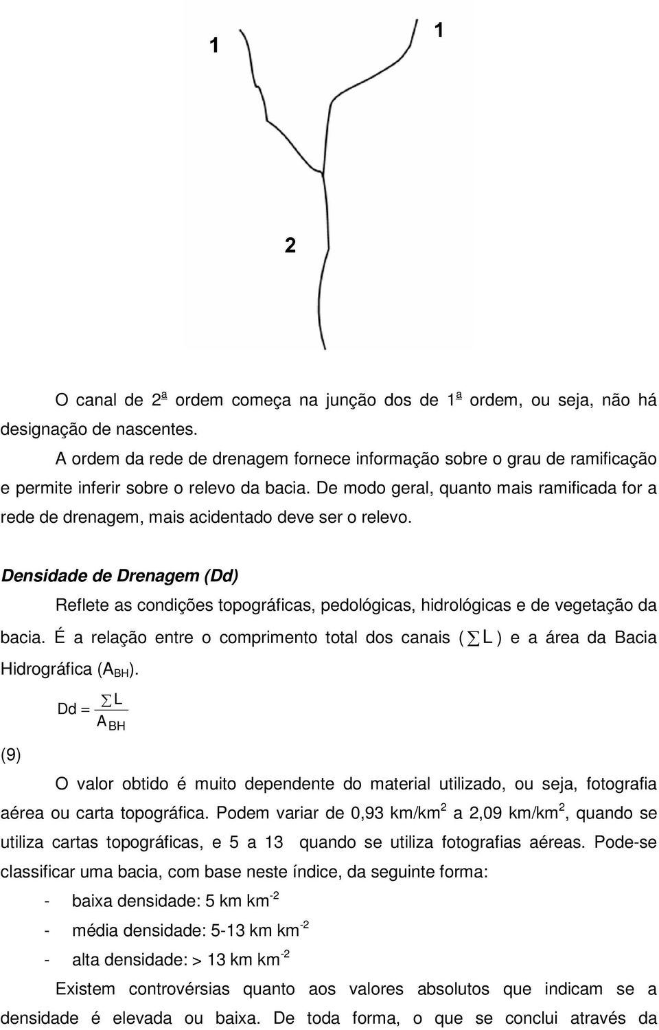 De modo geral, quanto mais ramificada for a rede de drenagem, mais acidentado deve ser o relevo.