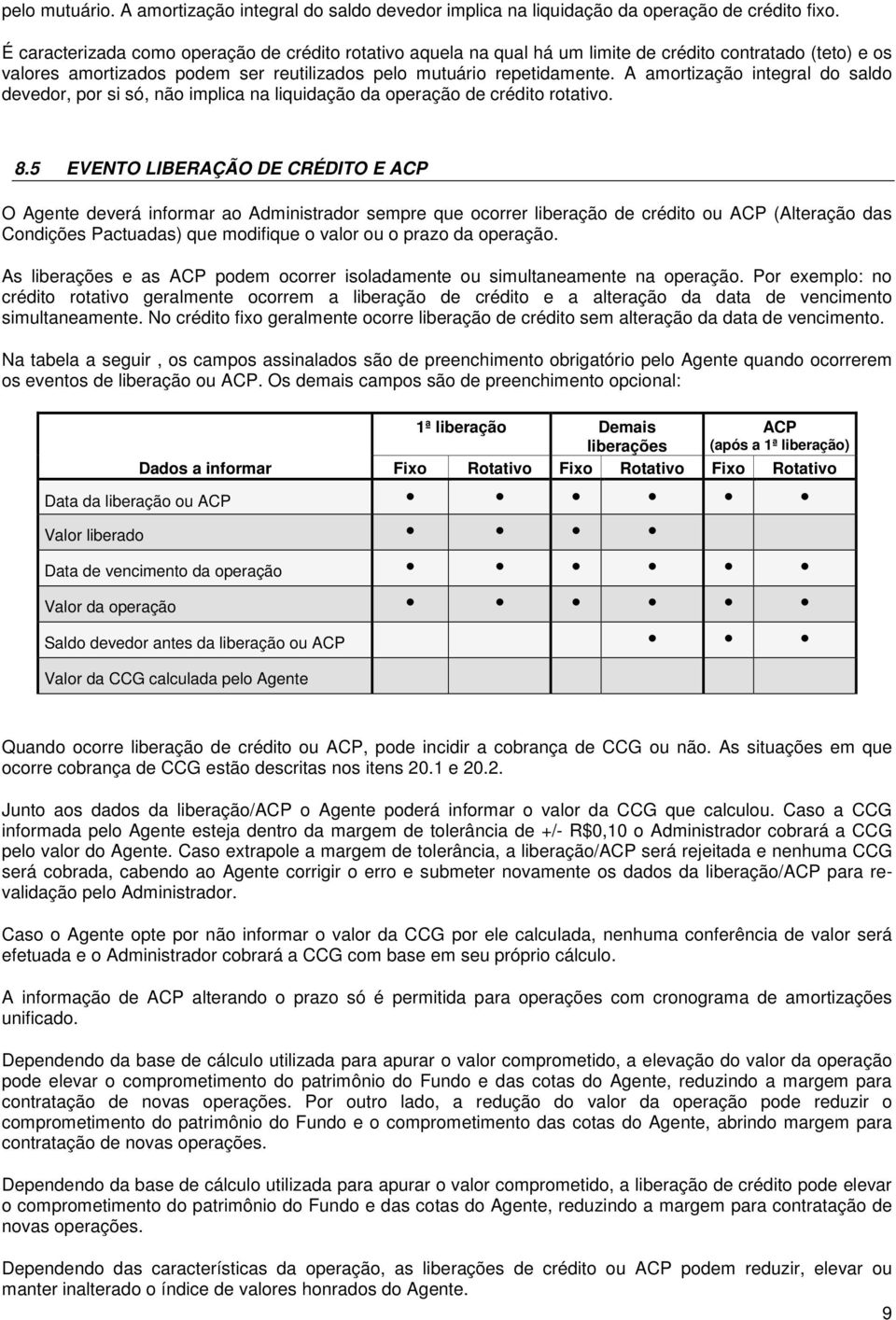 A amortização integral do saldo devedor, por si só, não implica na liquidação da operação de crédito rotativo. 8.