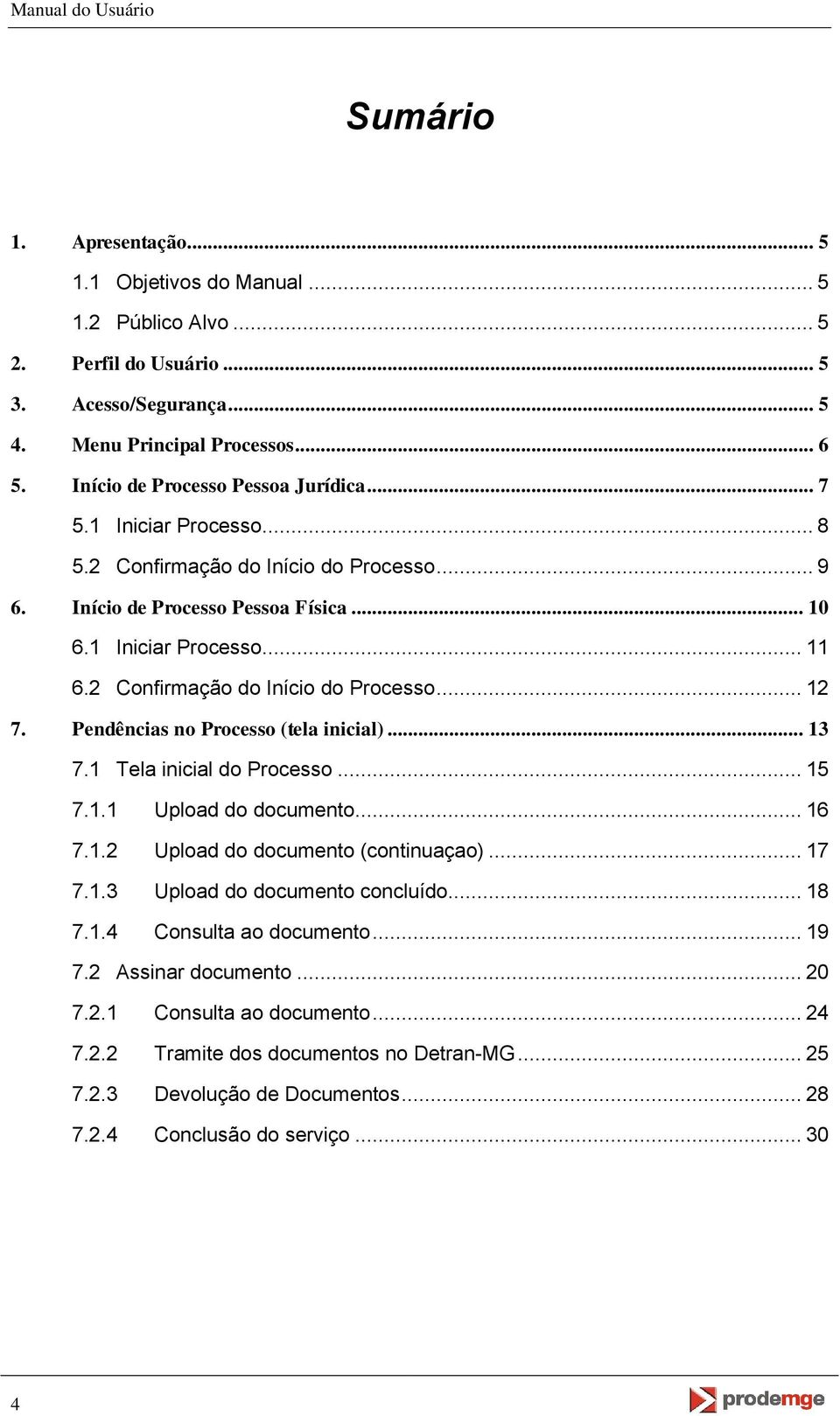 2 Confirmação do Início do Processo... 12 7. Pendências no Processo (tela inicial)... 13 7.1 Tela inicial do Processo... 15 7.1.1 Upload do documento... 16 7.1.2 Upload do documento (continuaçao).