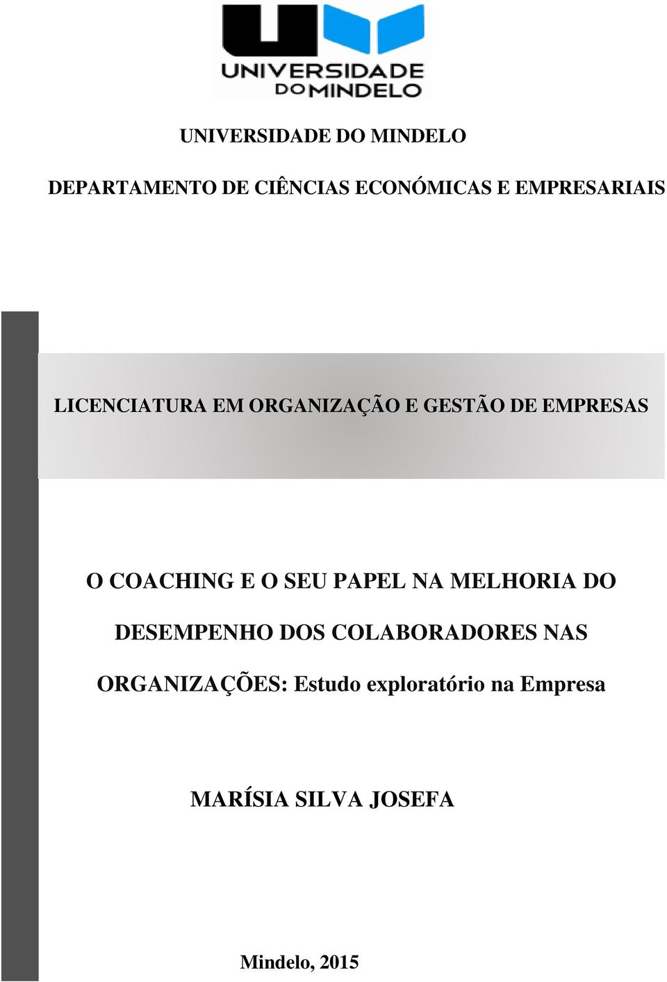 E O SEU PAPEL NA MELHORIA DO DESEMPENHO DOS COLABORADORES NAS