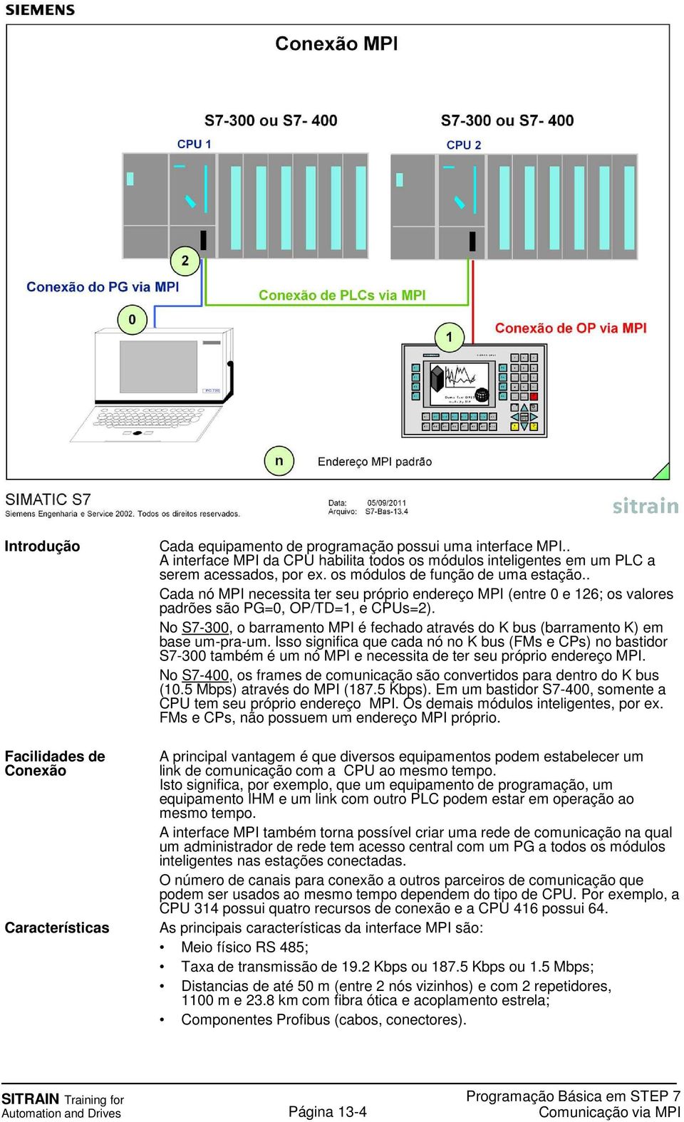 . Cada nó MPI necessita ter seu próprio endereço MPI (entre 0 e 126; os valores padrões são PG=0, OP/TD=1, e CPUs=2).